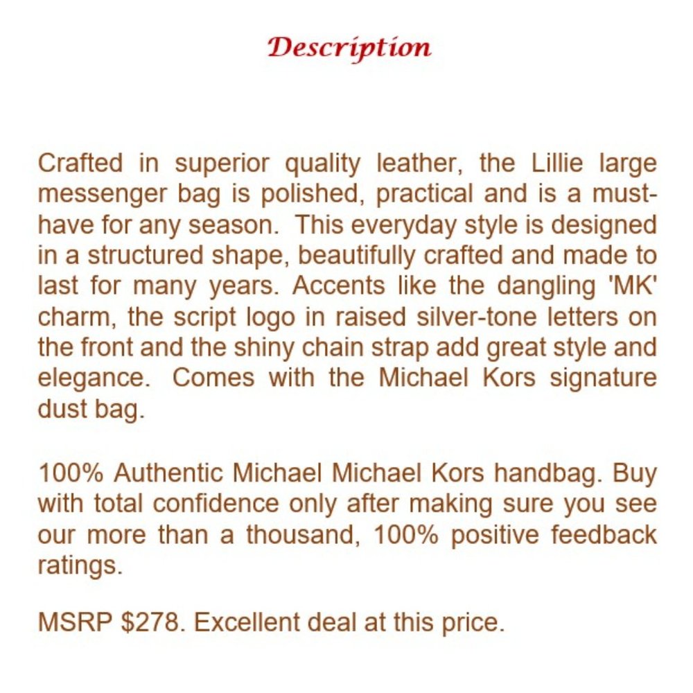⛔️SOLD⛔️ MICHAEL KORS Lillie Large Messenger Bag - Picture 14 of 15